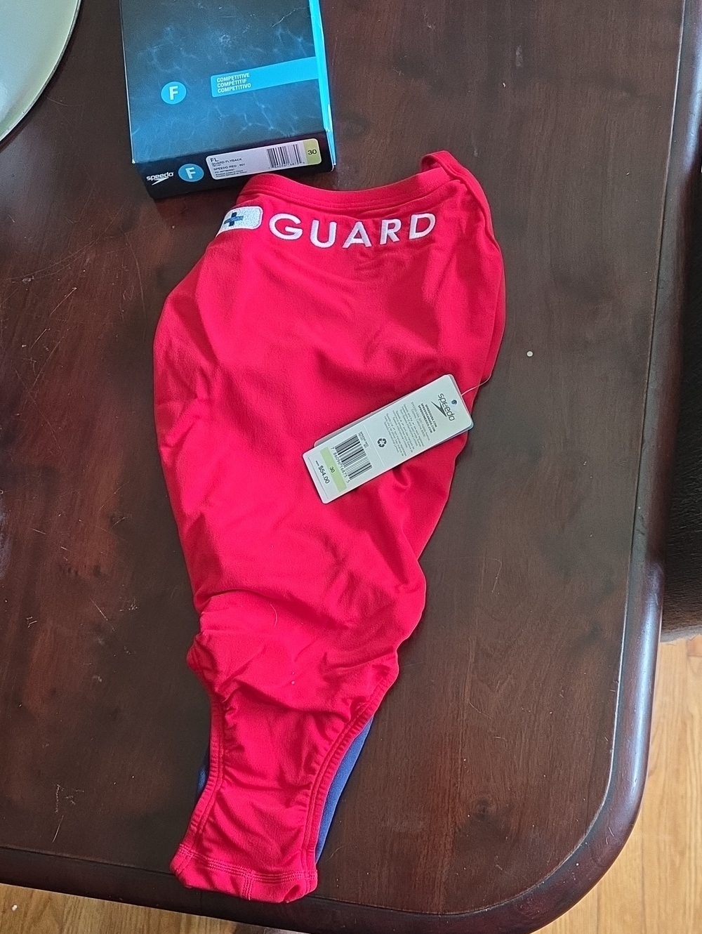 Speedo Guard Flyback Red One-Piece Swimsuit Size 30